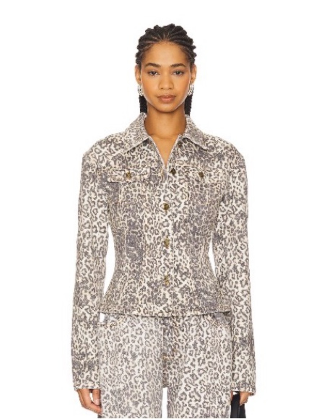Lioness Leopard Print Rider Jacket - Brown, Black & Cream NWT
